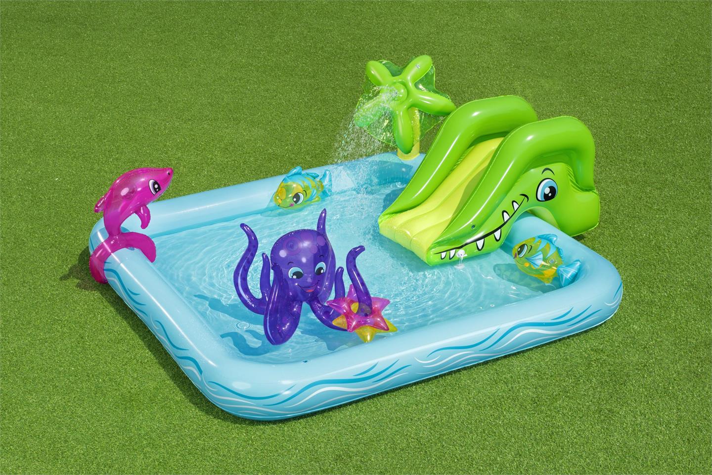 Basseng m/sklie og figurer 239x206x86cm Bestway