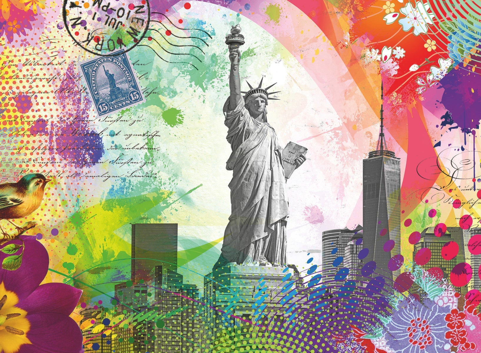Puslespill 500 New York Postkort Ravensburger