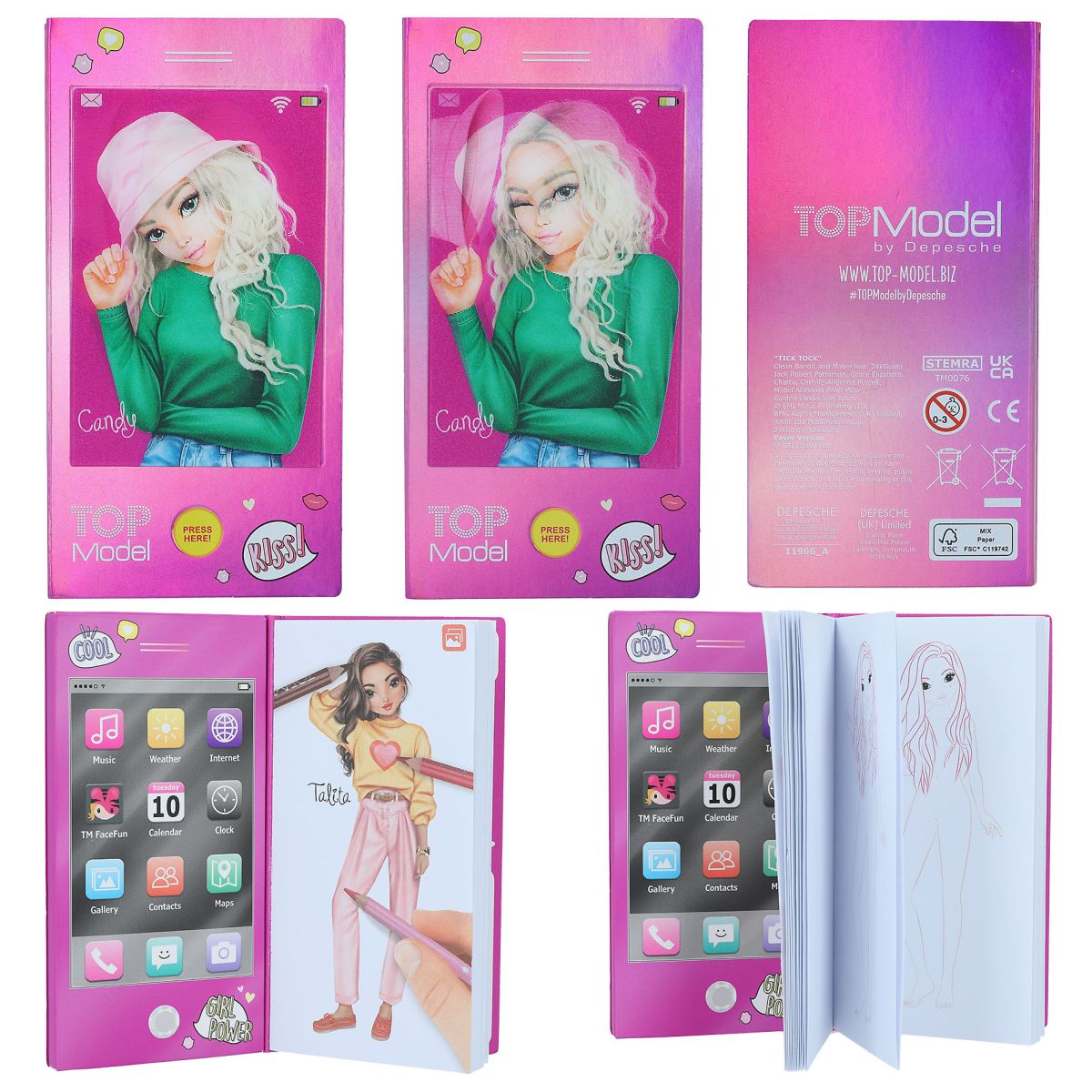 Aktivitetsbok Mini "Mobil" m/lyd  4ass Topmodel