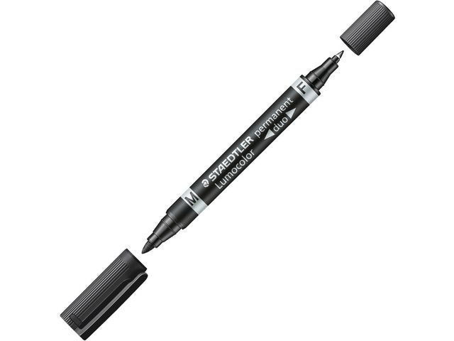 Merkepenn Lumocolor Duo 0,6-1,5mm sort