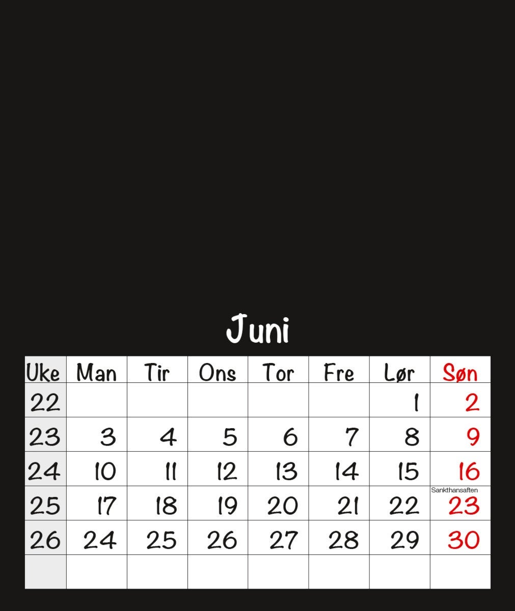 Kalender 2024 Foto Sort Innside 21x25cm