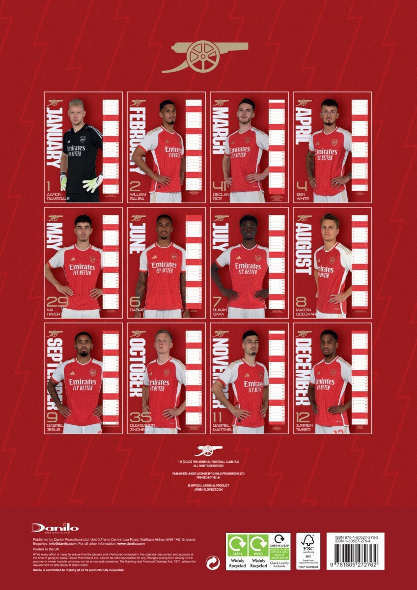 Kalender 2024 Arsenal A3