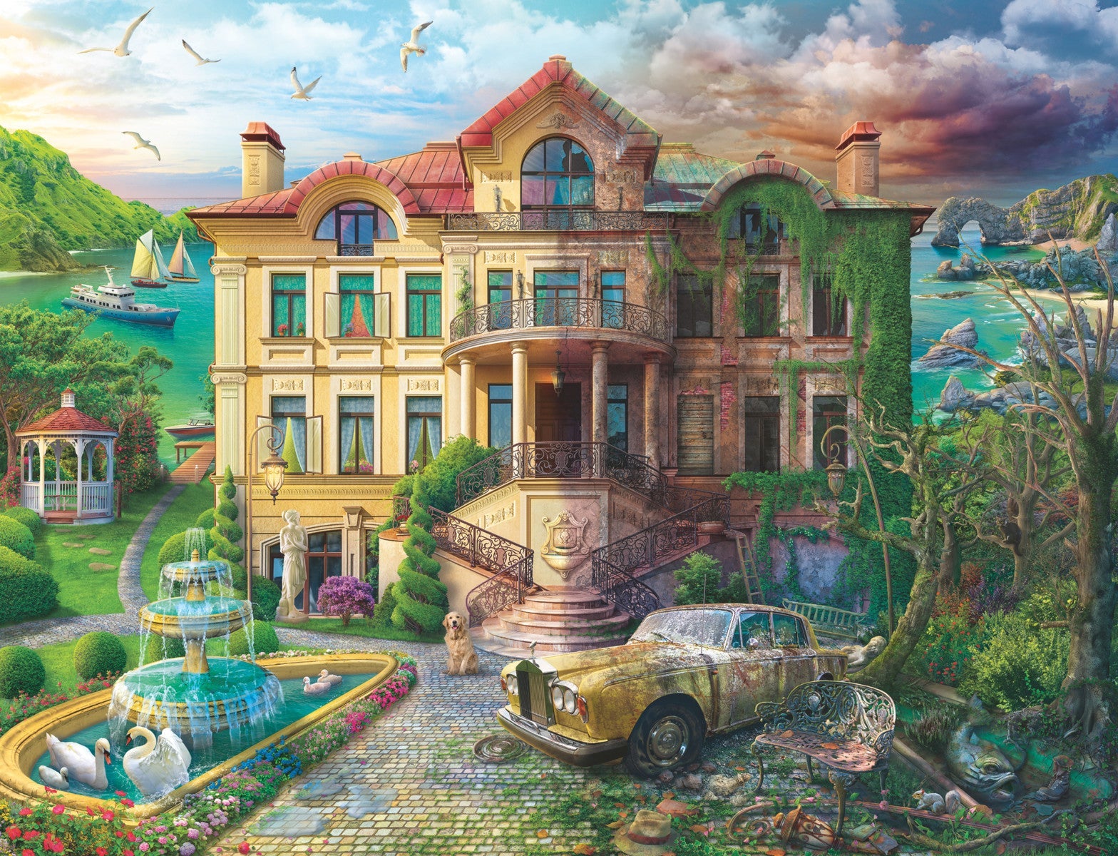 Puslespill 2000 Cove Manor Ekkoer Ravensburger