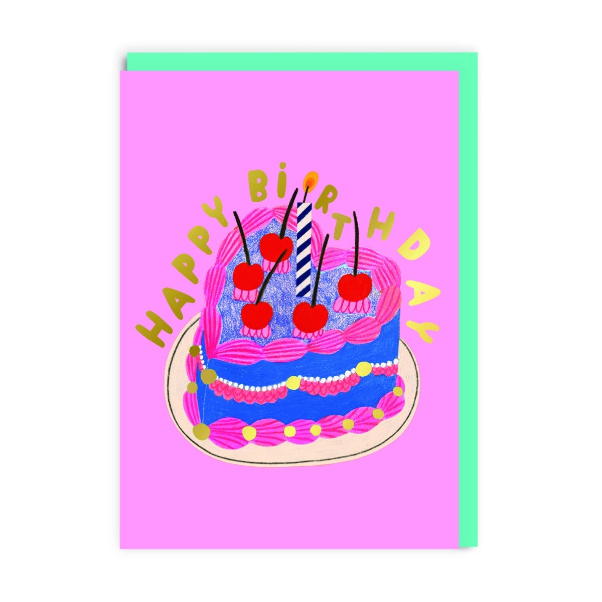 Kort HBD Heart Cake