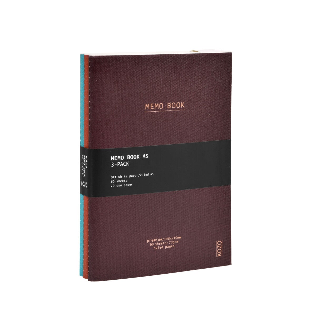 Notatbok Kozo Coffee A5 Bric Steel Blue (3Pk)
