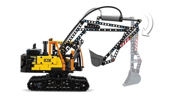 Lego Volvo FMX-trailer & EC230 elgravemaskin 42175