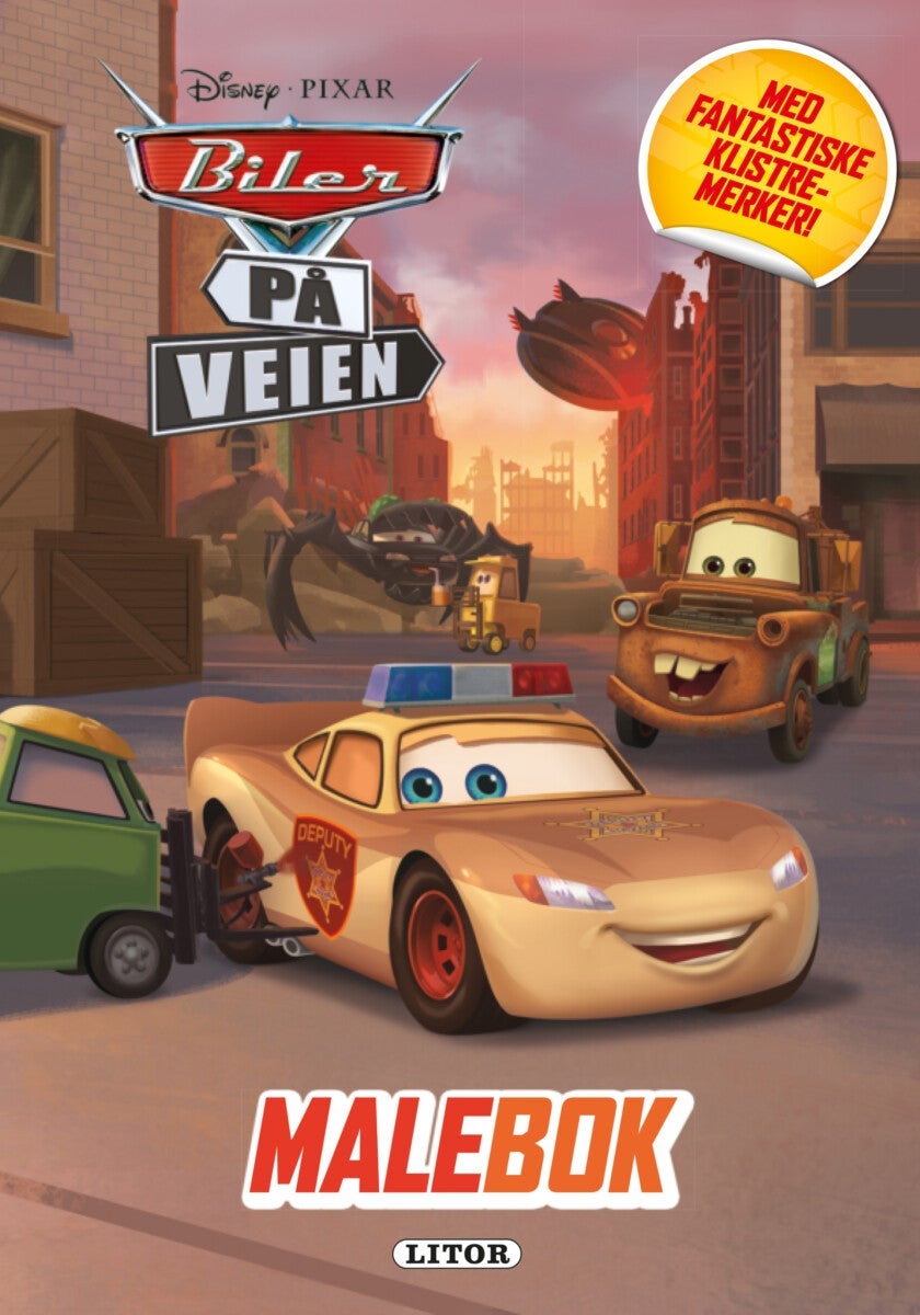 Malebok Biler På Veien m/klistremerker