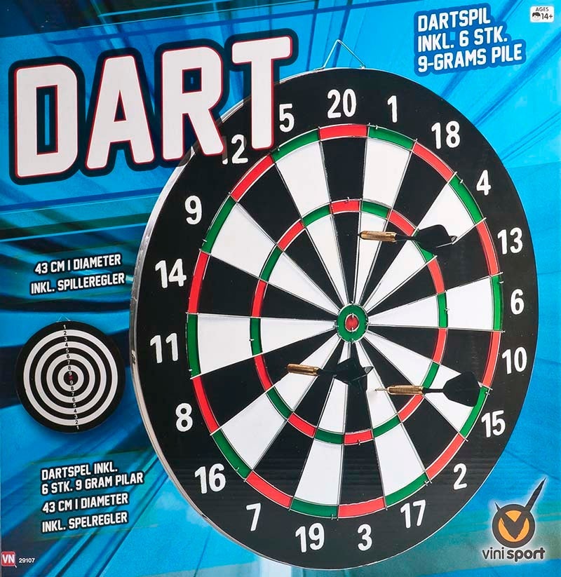 Vini Dartspill m/6 Piler 43cm