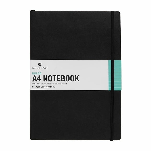 Notatbok Moderno Sort A4 Myk Linjer