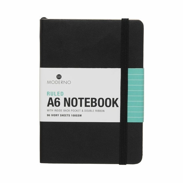 Notatbok Moderno Sort A6 Myk Linjer