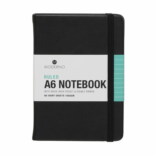 Notatbok Moderno Sort A6 Hard Linjer