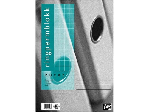 Ringpermblokk Emo A4 70g 80bl ruter
