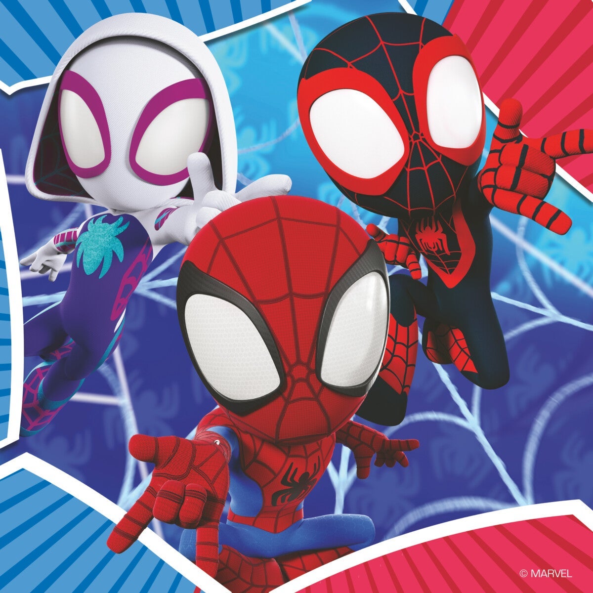 Puslespill 3X 49 Spideys Eventyr Ravensburger