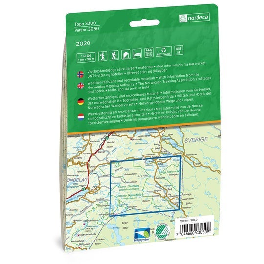 Lierne 1:50 000 - Veikart