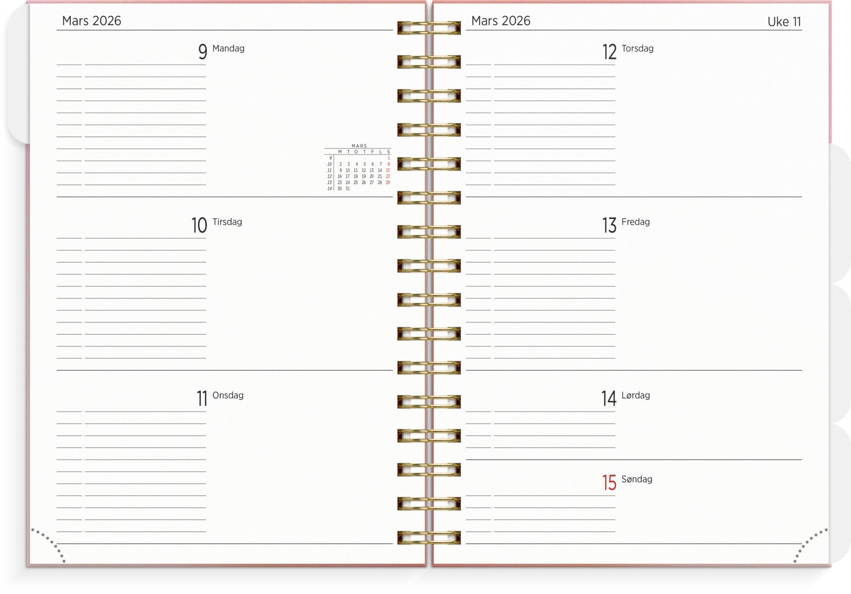 Organizer & Notes Grieg A5 25/26 korall