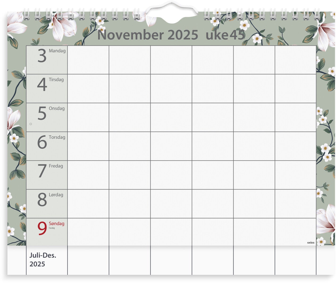 Hjemmets kalender Grieg uke 25/26