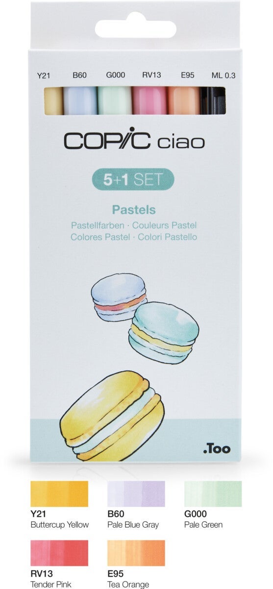 Tusj Copic Ciao Alkoholbasert 5+1 Pastels