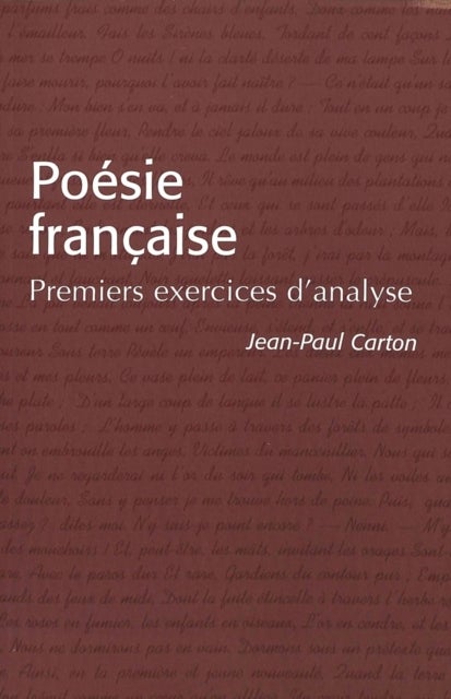 Poésie française - Premiers Exercices D'analyse