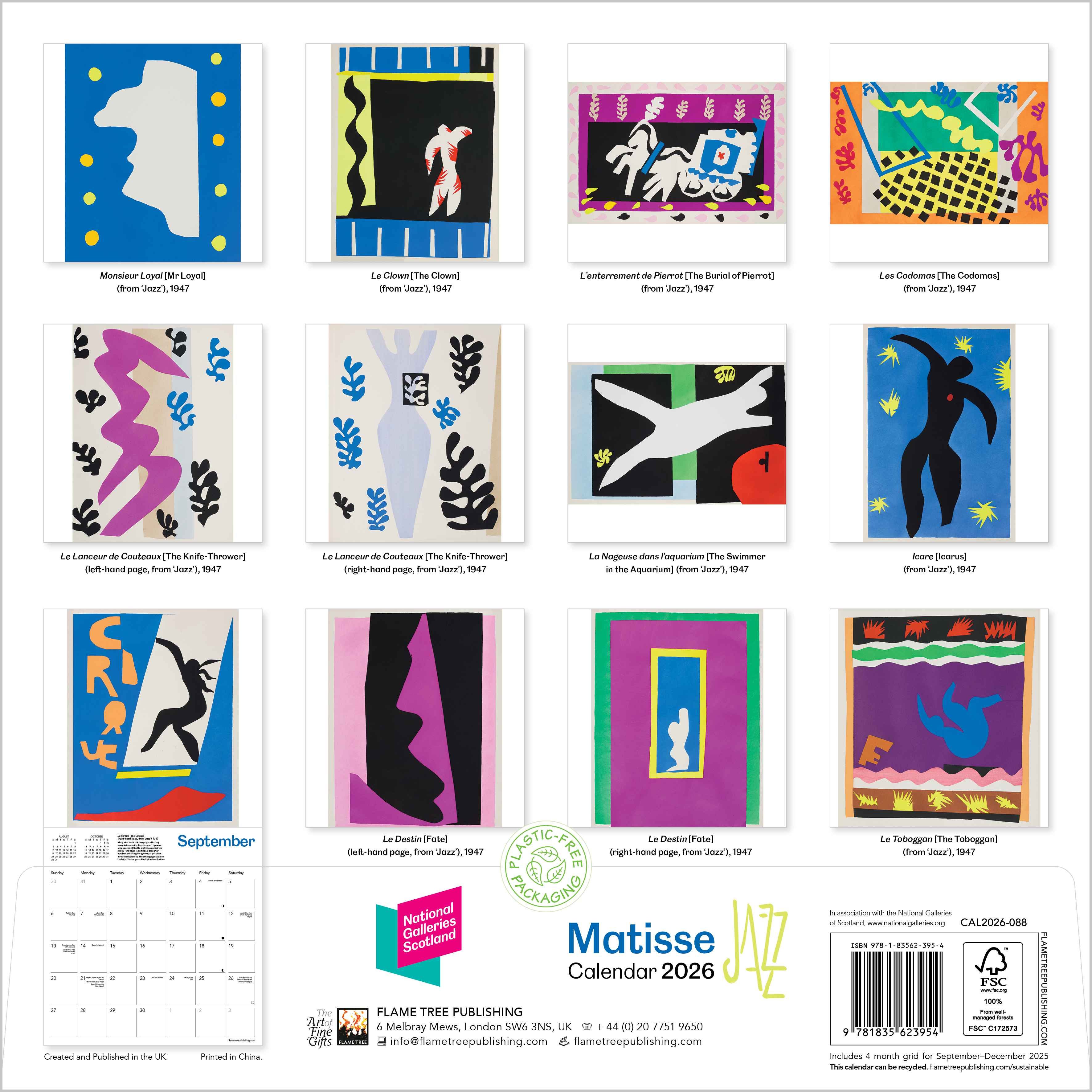 Kalender 2026 30x30 Matisse Jazz