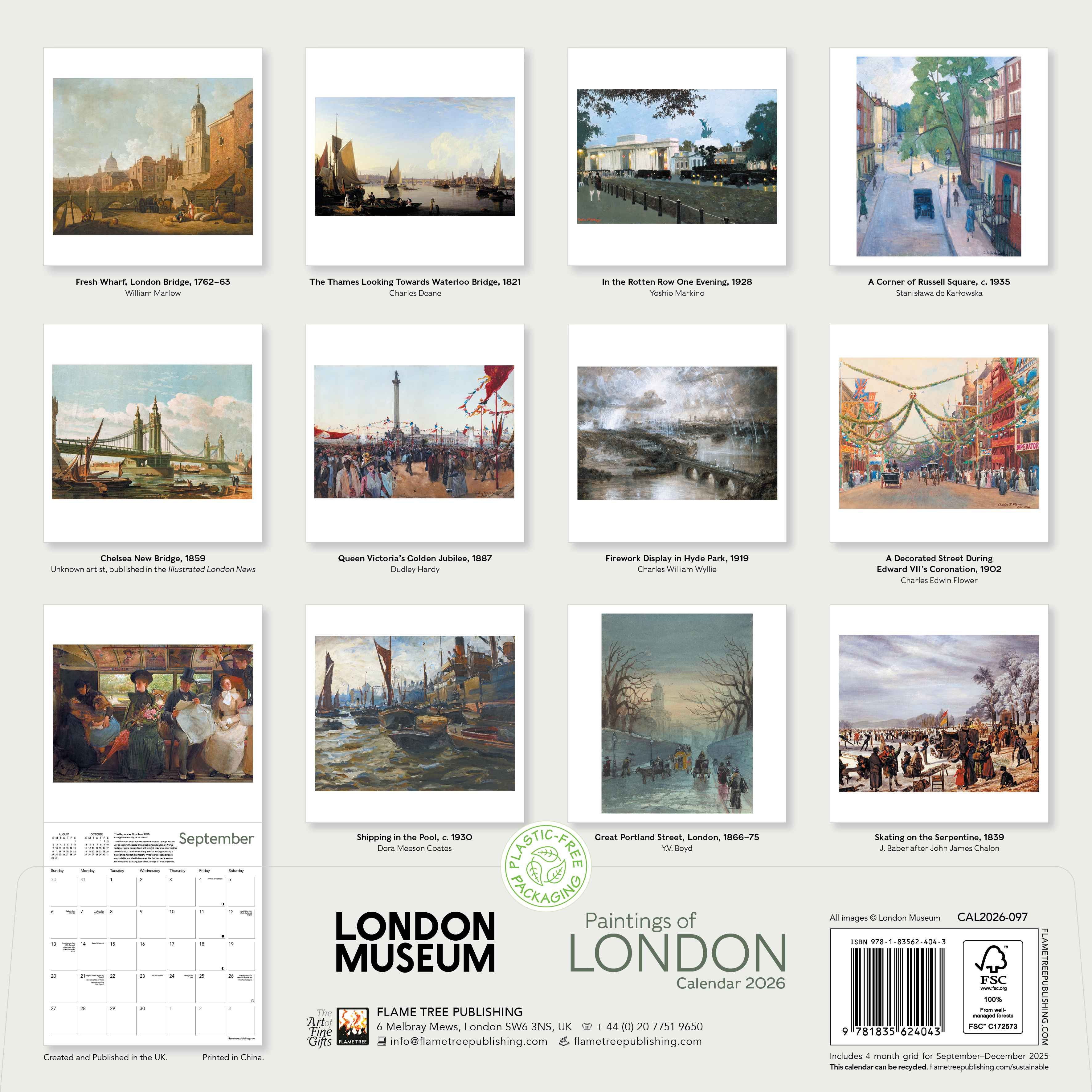 Kalender 2026 30x30 Paintings of London