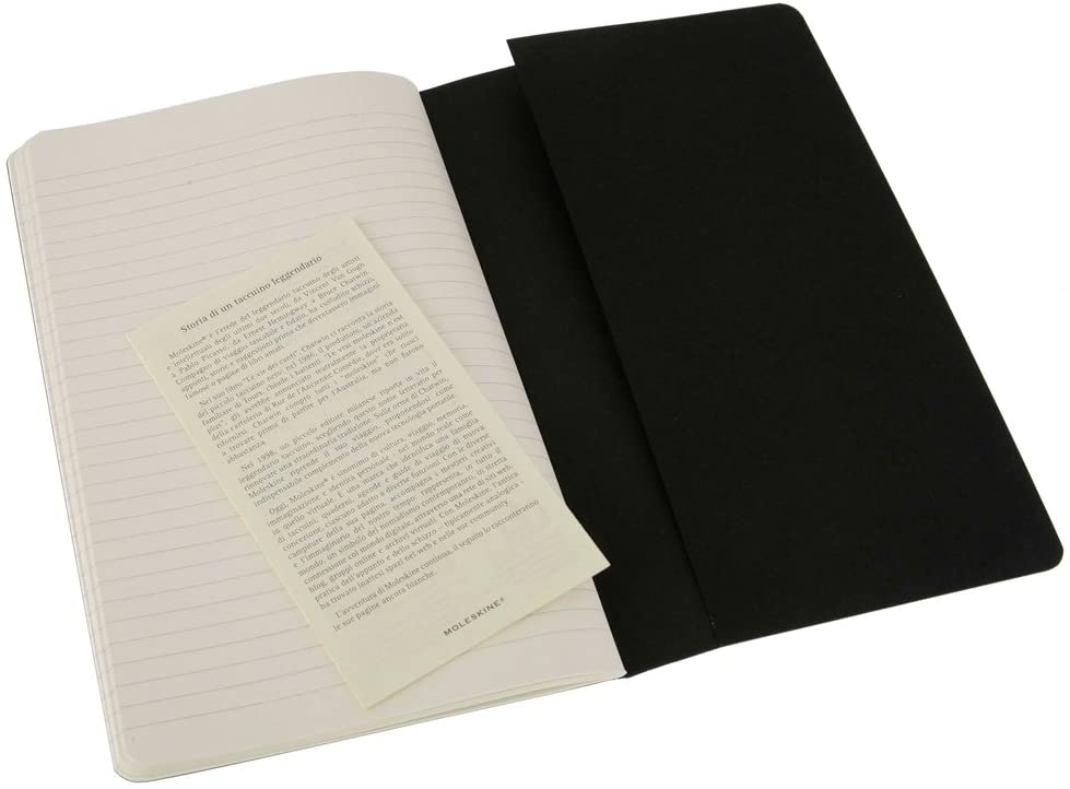 Moleskine Ruled Cahier L - Black Cover (3 Set)