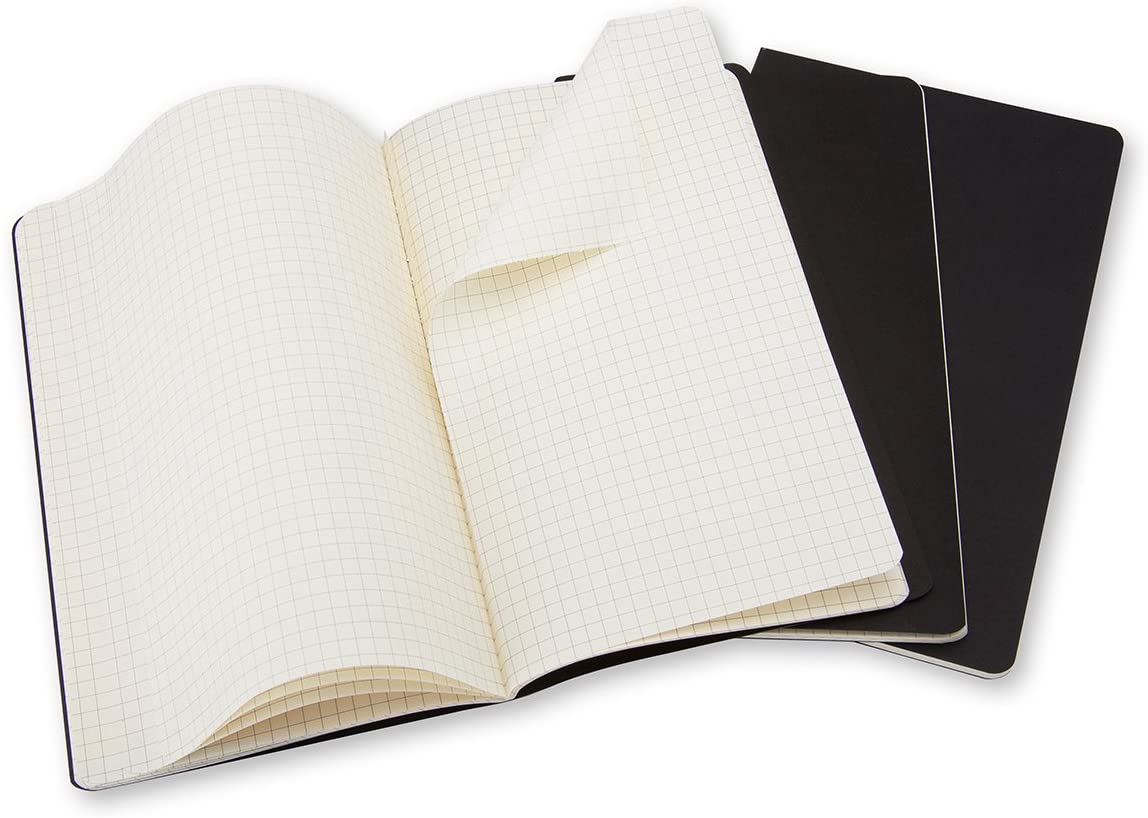 Notatbok Moleskine Ruter Sort Large (3)