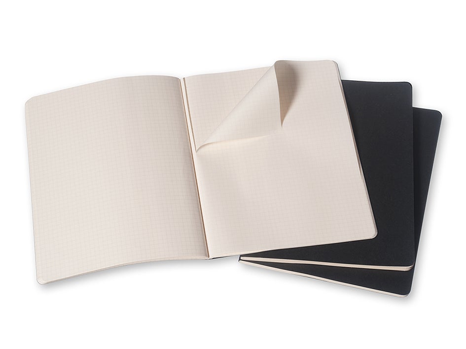 Notatbok Moleskine Cahier Ruter Sort XL (3)