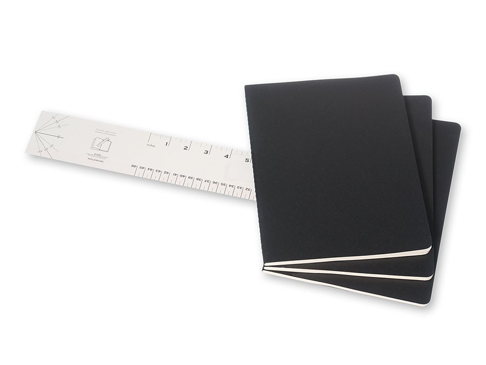 Notatbok Moleskine Cahier Ruter Sort XL (3)