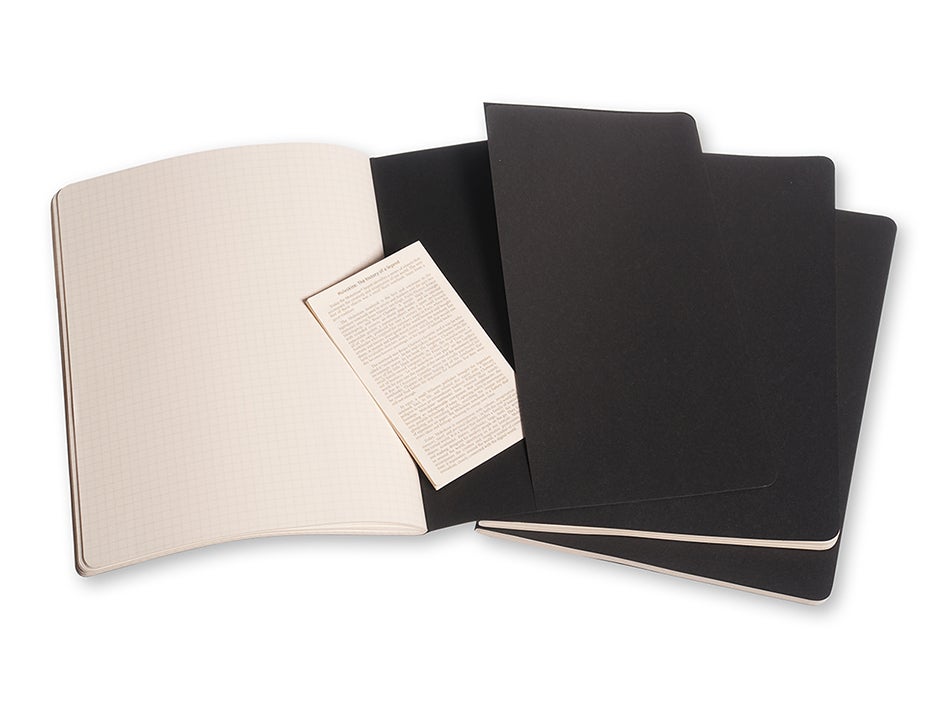 Notatbok Moleskine Cahier Ruter Sort XL (3)