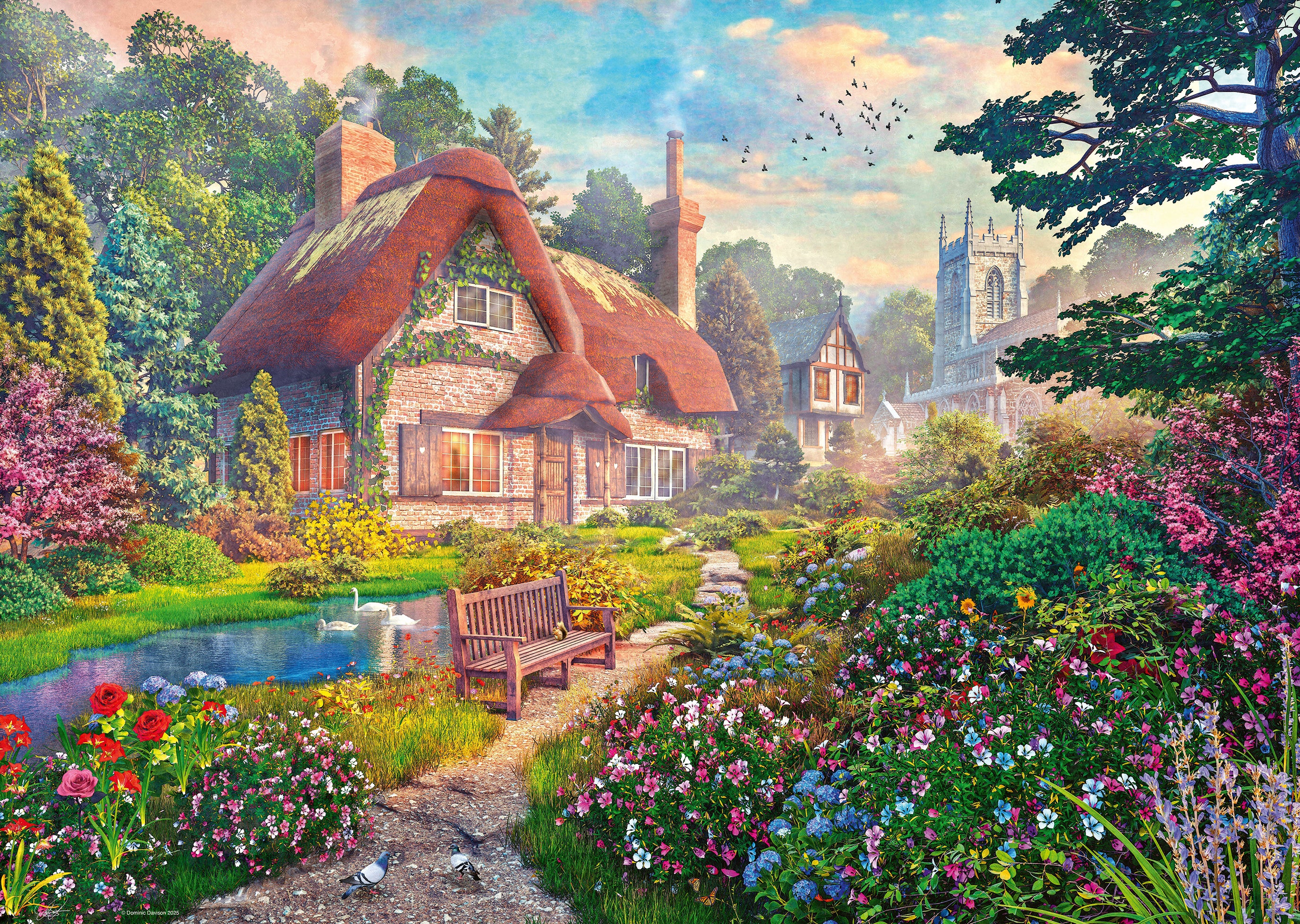 Puslespill 1000 Oak Tree Cottage Ravensburger
