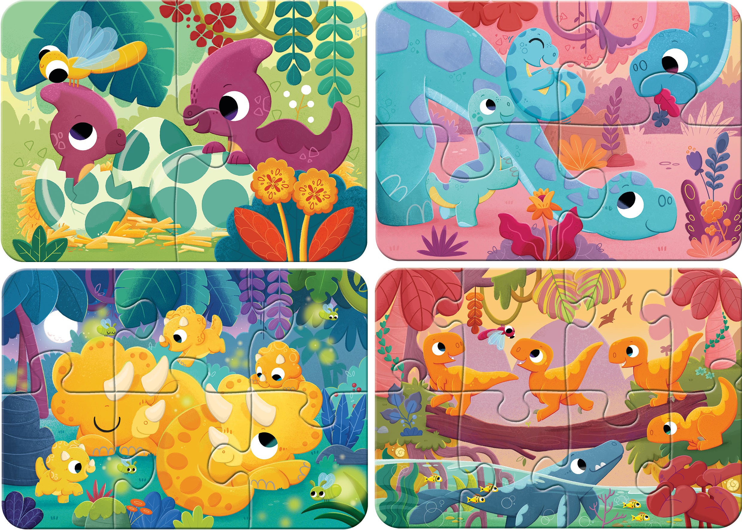 Puslespill 2,4,6,8 Dinosaurer Ravensburger
