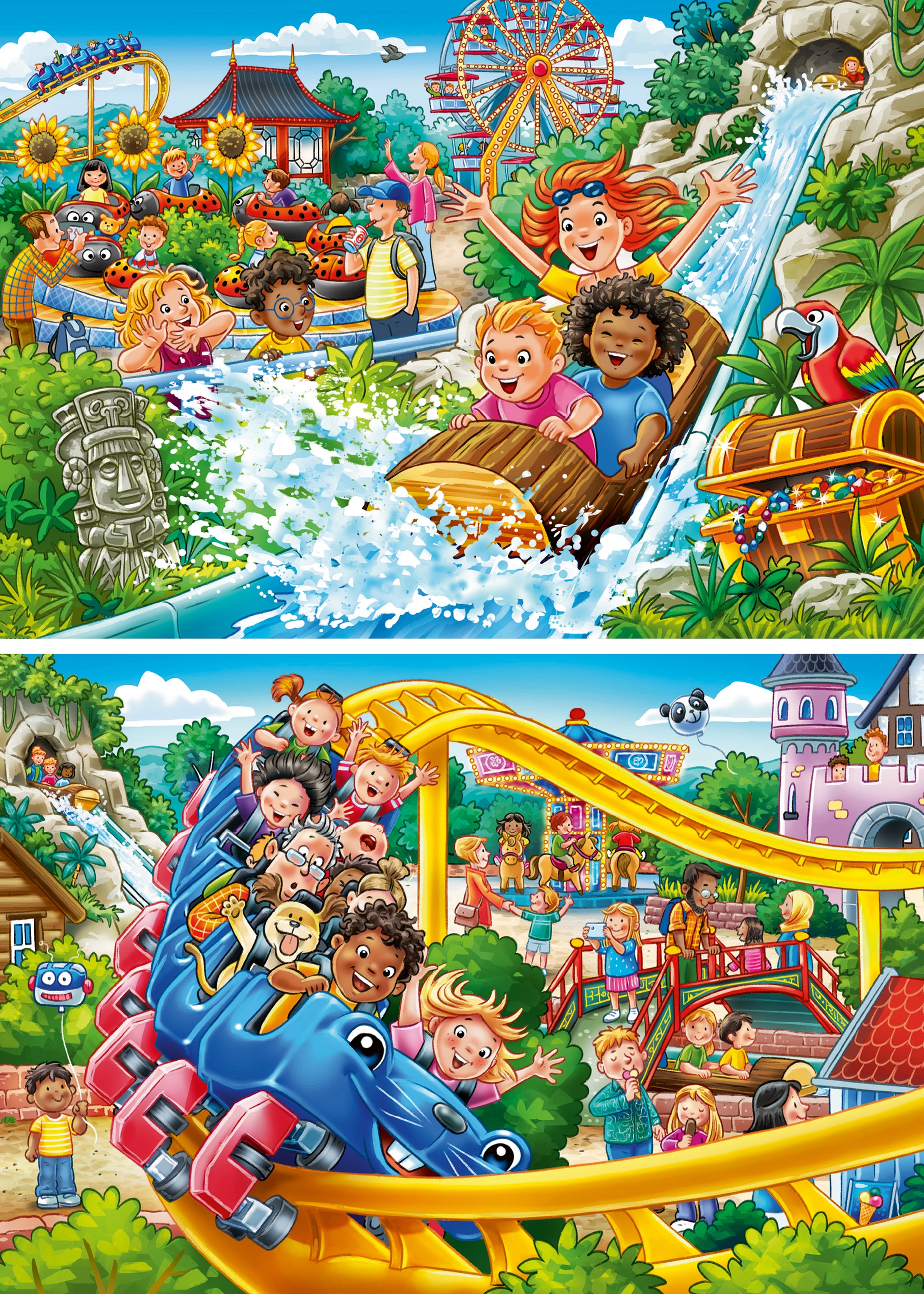 Puslespill 2x24 Fornøyelsespark Ravensburger