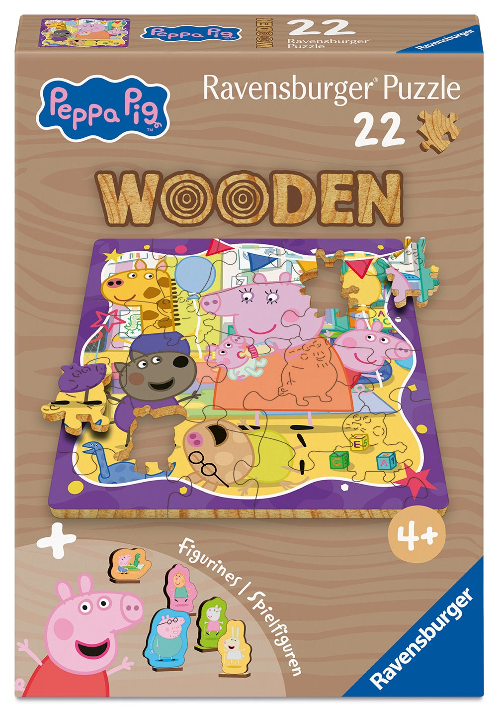 Puslespill 22 Wooden Peppa Gris Ravensburger