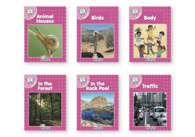 Jolly Phonics Pink Readers Nonfiction - in Precursive Letters (British English Edition)
