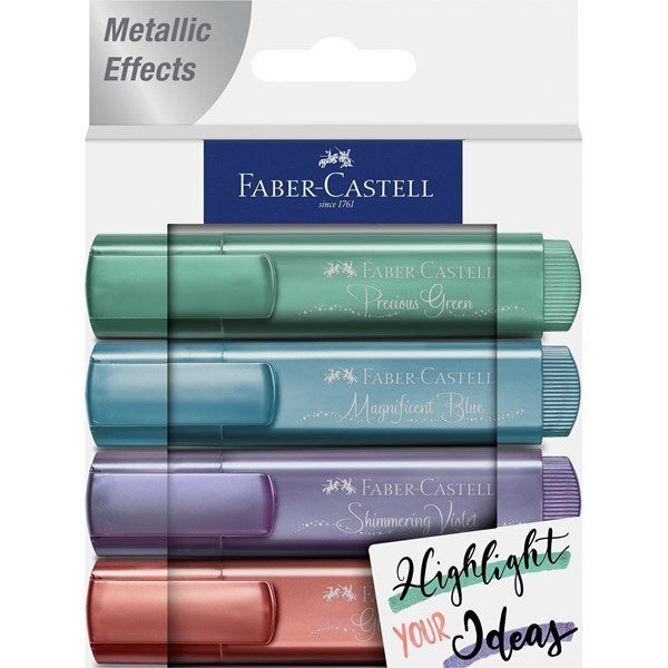 Tekstmarker Faber Metallic 4stk