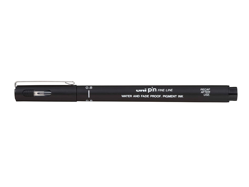 Fiberpenn Uni PIN 08 0,8mm sort