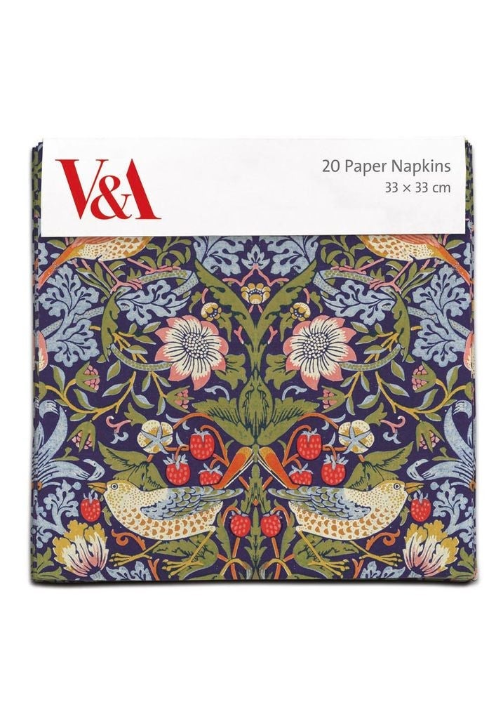 Servietter V&A Strawberry thief 20pk