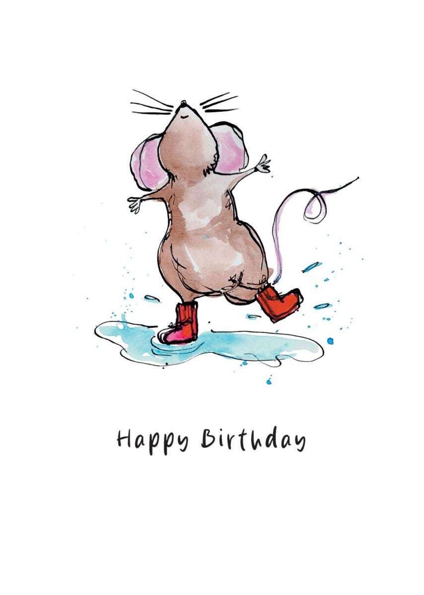 Kort Playing In The Pud Birthday Mouse