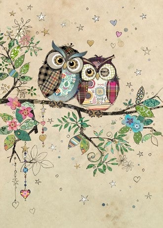 Kort 167x118 Paper og foil Owl Couple