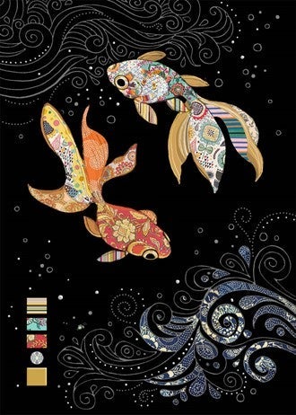 Doble kort 167x118 Jewels  Two Fantail Fish