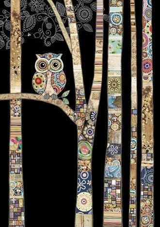 Kort Bug Art Jewels Owl Birch