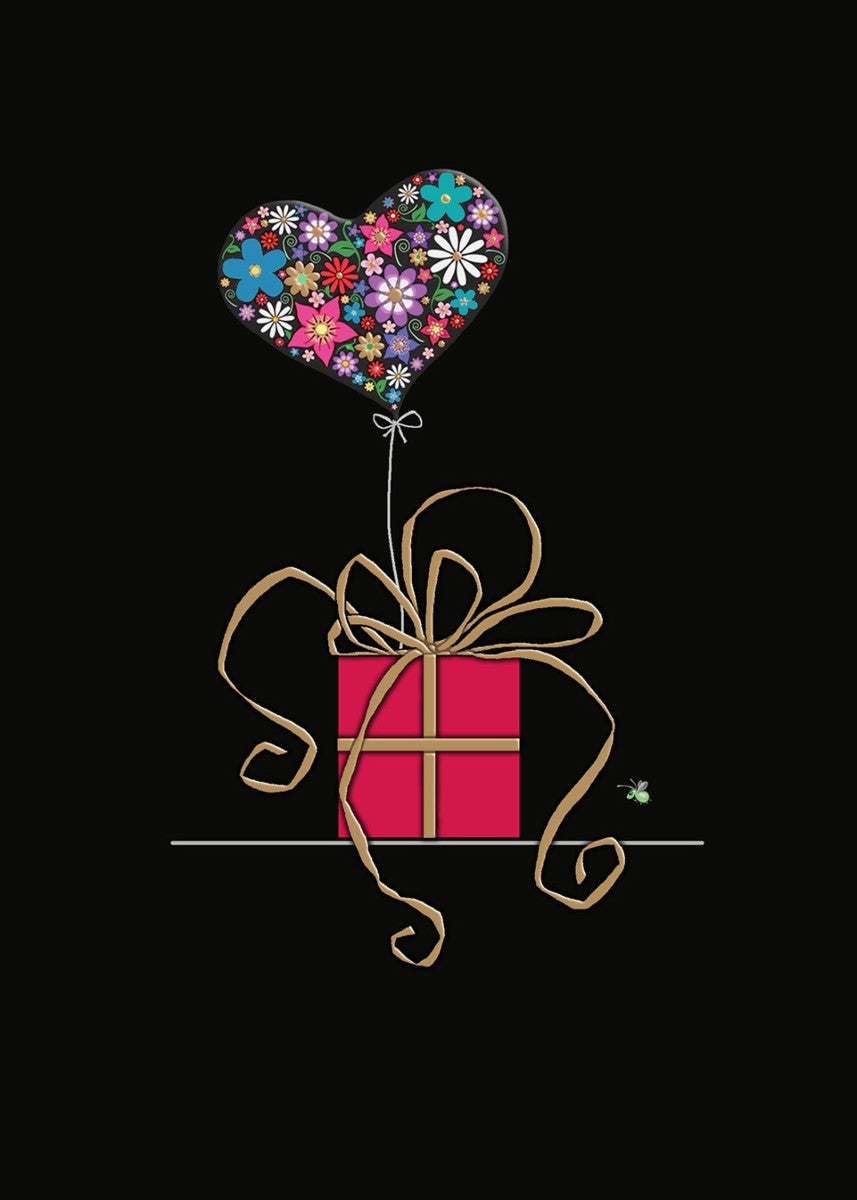 Kort Bug Art Jewels Heart Balloon