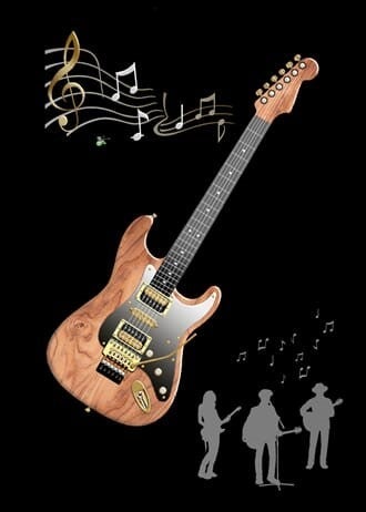 Kort Dobbelt 167x118mm Jewels Guitar