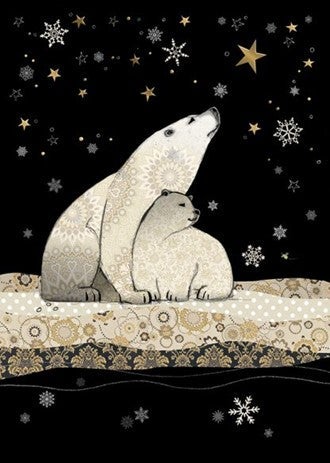 Doble julekort 12x17 Jewels, Polar Bears