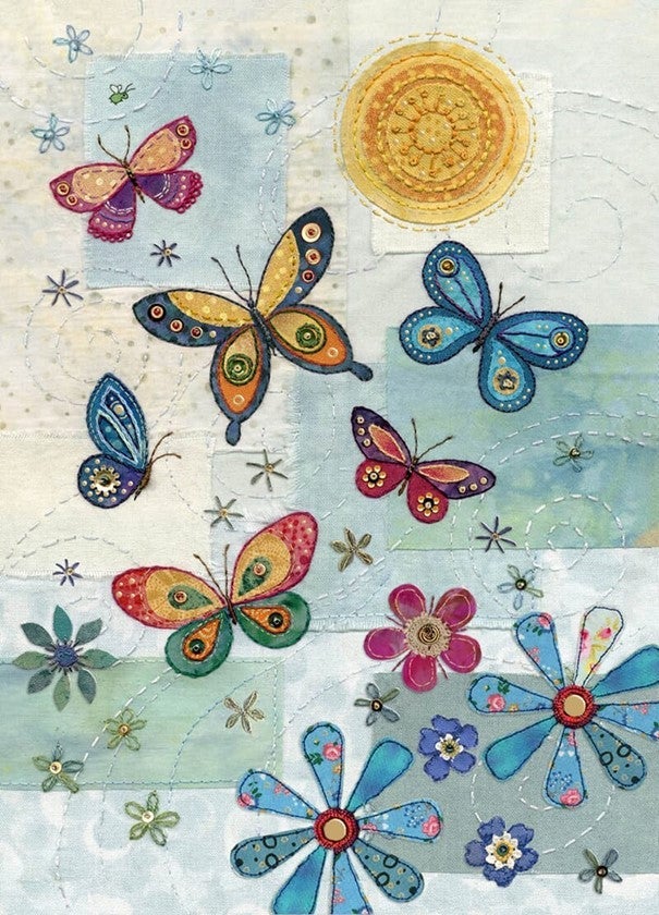 Kort Dobbelt 167x118mm Amy`s Cards Summer Butterfl