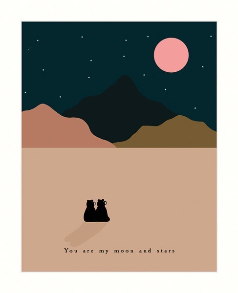 Kort Bear Moon And Stars