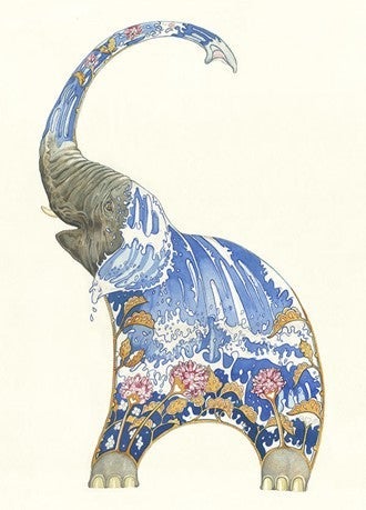 Kort Dobbelt 175X125mm DM Collection Elefant