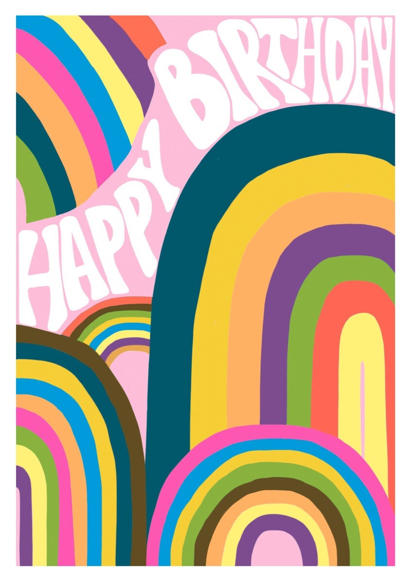 Kort Birthday Rainbows
