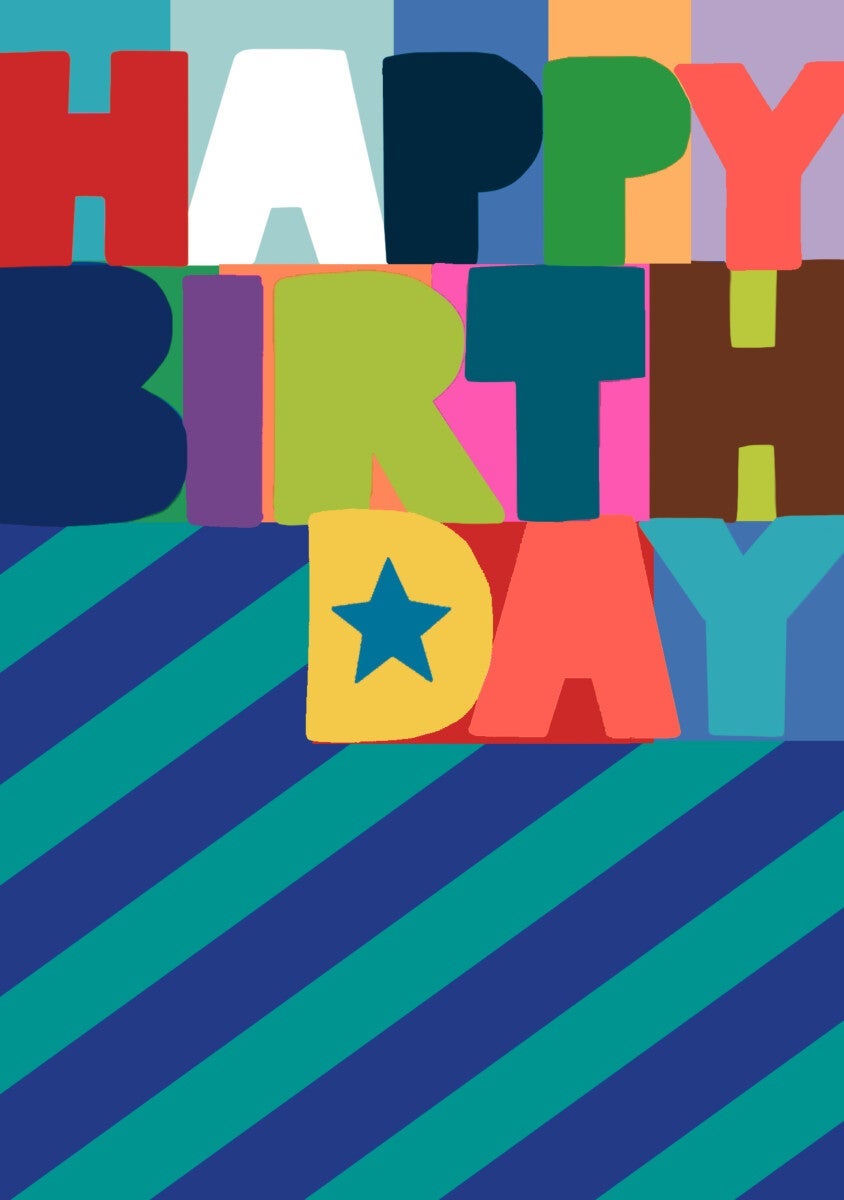 Kort Blue Birthday Chevrons