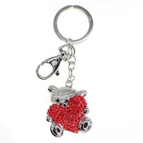 N.Ring/Bag Charm Bamse M/Rødt Hjerte